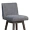 Armen Living Basila Swivel Bar Stool in Gray Oak Wood Finish with Gray Fabric 840254332249 - alternate 4
